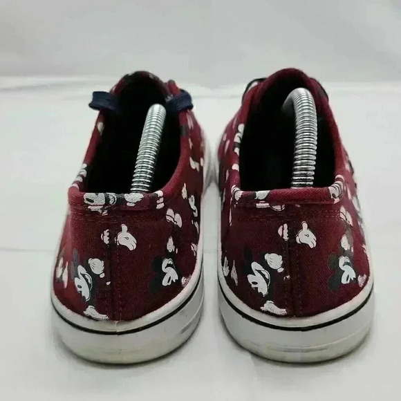Disney Kid's Lace Up Mickey Mouse Allover Print Sneakers Burgundy Size 7 - Picture 5 of 9
